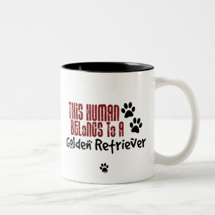 Caneca De Café Em Dois Tons Este ser humano pertence a um golden retriever
