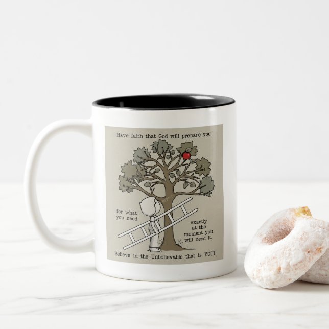 Caneca De Café Em Dois Tons Esteja preparado (Com Donut)
