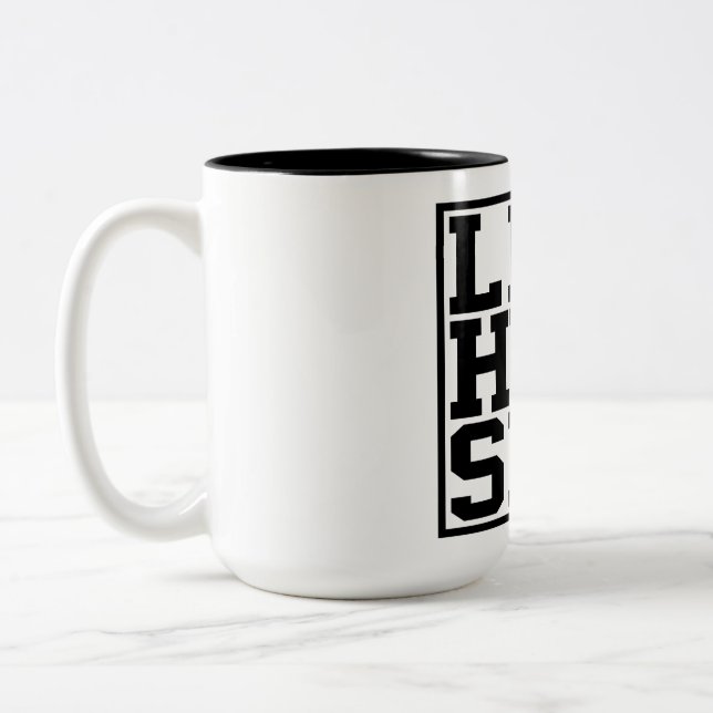 Caneca De Café Em Dois Tons Estética Abstrata Branca Minimalista (Esquerda)