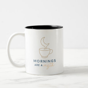 Caneca De Café Em Dois Tons Estética Minimalista - Presente Humor De Manhã Qui