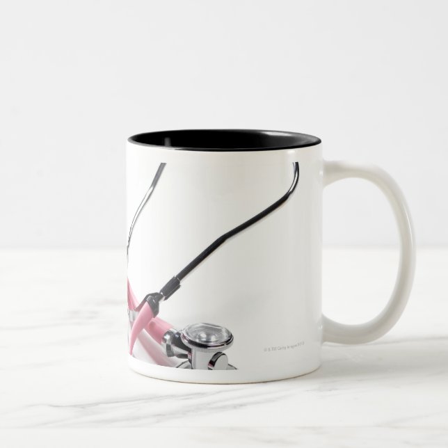 Caneca De Café Em Dois Tons Estetoscópio cor-de-rosa (Direita)