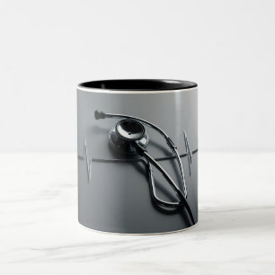 Caneca De Café Em Dois Tons Estetoscópio Mug para Enfermeiras e Doc