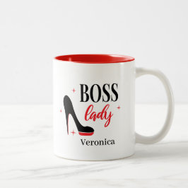 Caneca De Café Em Dois Tons Estiletto Vermelho Personalizado para Heel Boss La