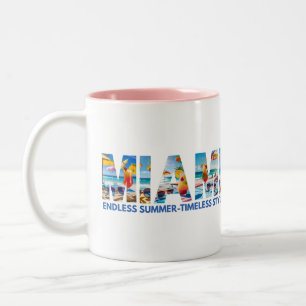 Caneca De Café Em Dois Tons Estilo Atemporal de Verão Sem Fim de Miami