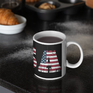 Caneca De Café Em Dois Tons Estilo de fuga patriótico dos EUA