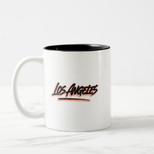 Caneca De Café Em Dois Tons Estilo de Grafite de Los Angeles