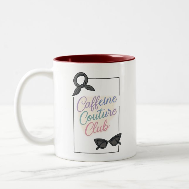 Caneca De Café Em Dois Tons Estilo de Vida Inspirado na Moda - Tendy Caffeine  (Esquerda)