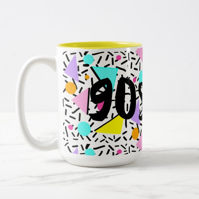Caneca De Café Em Dois Tons estilo dos anos 90 (Esquerda)
