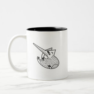 Caneca De Café Em Dois Tons estilo gráfico poster da escola secundária