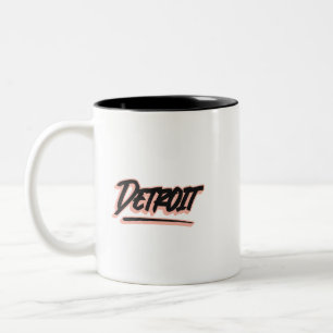 Caneca De Café Em Dois Tons Estilo Grafite de Detroit 