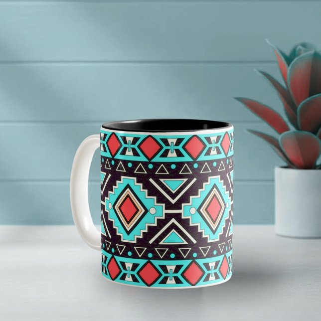 Caneca De Café Em Dois Tons Estilo Moderno do Sudoeste (Criador carregado)