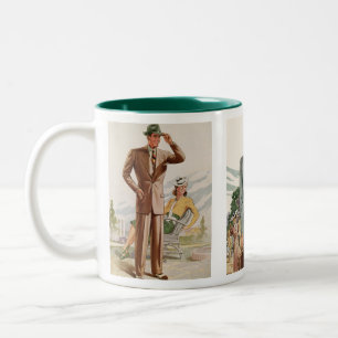 Caneca De Café Em Dois Tons Estilos Mais Recentes Para Homens 1940-41, Mug De