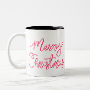 Caneca De Café Em Dois Tons Estipografia de vinheta de Natal Feliz,