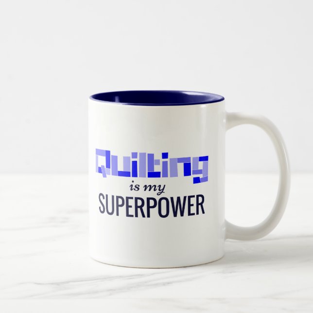 Caneca De Café Em Dois Tons Estofar é minha superpotência no azul (Direita)