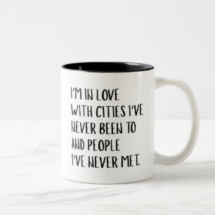 Caneca De Café Em Dois Tons Estou apaixonado por cidades