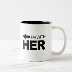 Caneca De Café Em Dois Tons Estou com ela (esquerda)