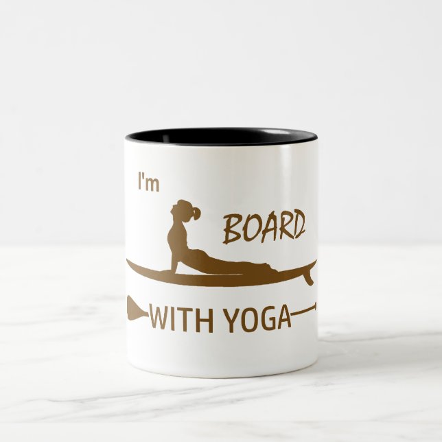 Caneca De Café Em Dois Tons Estou Conselho com Yoga (Centro)