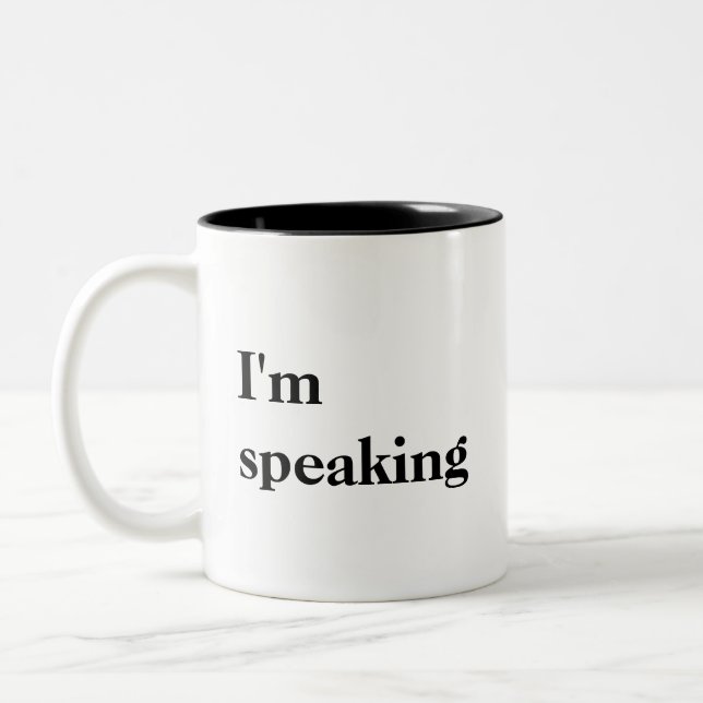 Caneca De Café Em Dois Tons Estou falando - Kamala Harris Mug (Esquerda)