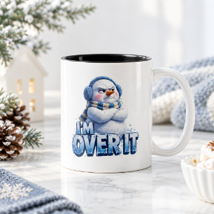 Caneca De Café Em Dois Tons Estou Farto Disso Pinguim Engraçado Mal-Humorado I