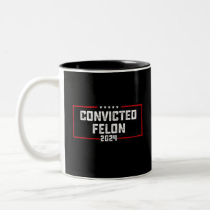 Caneca De Café Em Dois Tons Estou votando no réu condenado pró Trump 2024