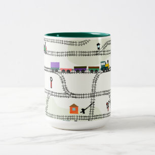 Caneca De Café Em Dois Tons Estrada de ferro