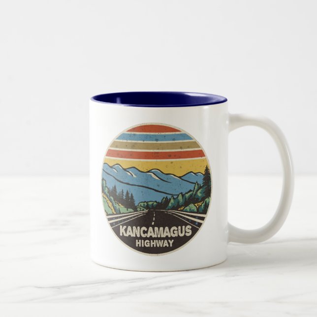 Caneca De Café Em Dois Tons Estrada de Kancamagus, Nova Hampshire Montanhas (Direita)