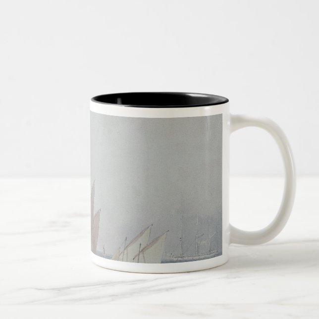 Caneca De Café Em Dois Tons Estradas de Leith com transporte, século XIX (Direita)