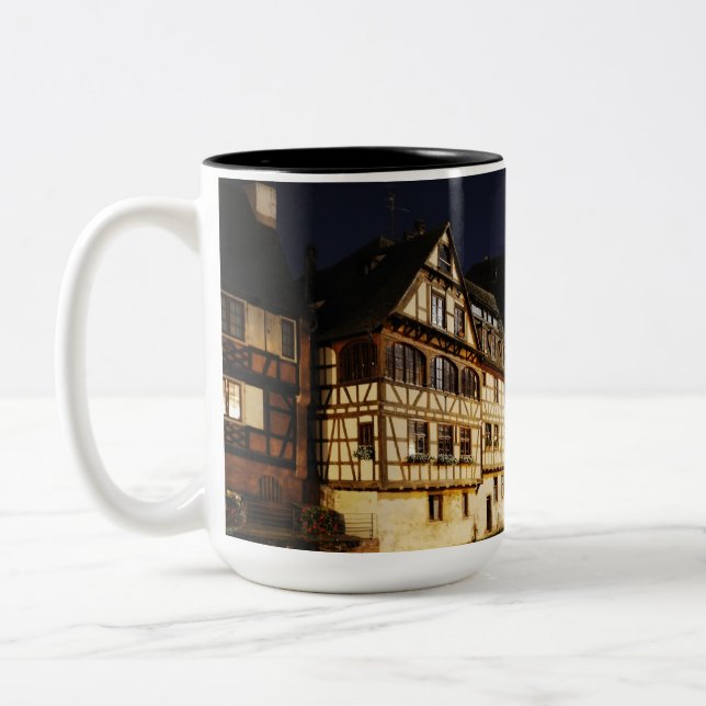 Caneca De Café Em Dois Tons Estrasburgo à noite viagem (Esquerda)