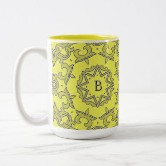 Caneca De Café Em Dois Tons Estrela Amarela Monogramada