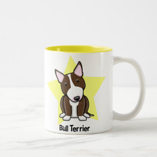 Caneca De Café Em Dois Tons Estrela bull terrier rajado de Kawaii