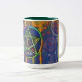 Caneca De Café Em Dois Tons Estrela da Verdade Celta