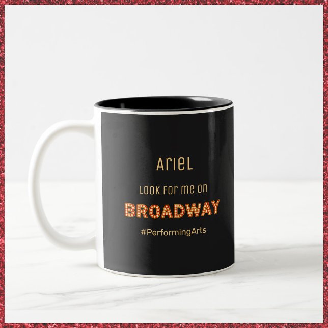 Caneca De Café Em Dois Tons Estrela de Ascensão da Broadway (Criador carregado)