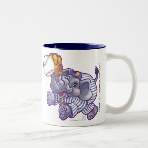 Caneca De Café Em Dois Tons Estrela de Baseball Elefante