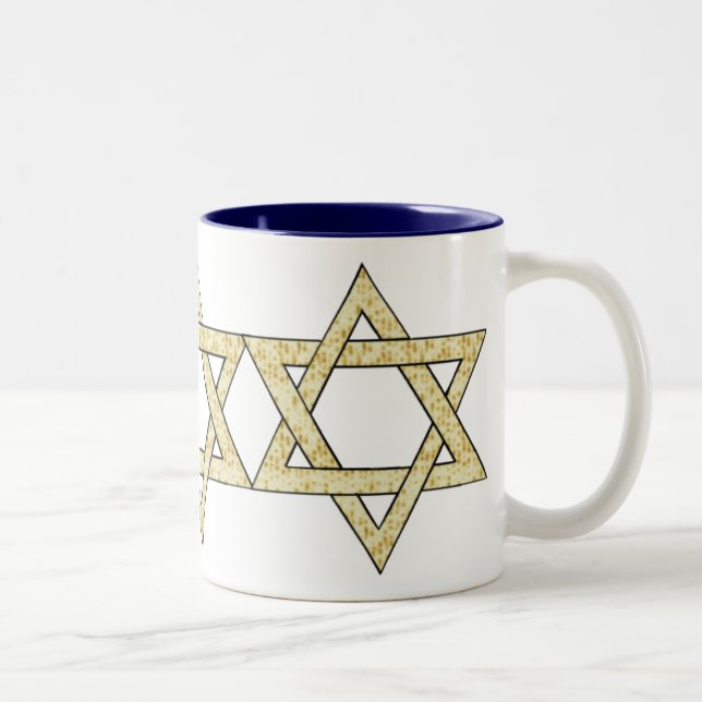 Caneca De Café Em Dois Tons Estrela de David do Matzoh (Direita)