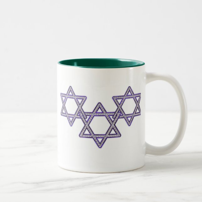 Caneca De Café Em Dois Tons Estrela De David Trio (Direita)