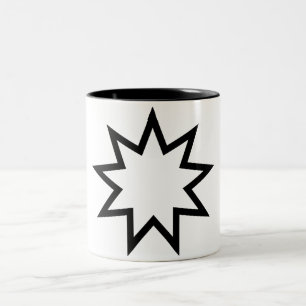 Caneca De Café Em Dois Tons Estrela de Nove Pontas (Símbolo da Fé Bahai)
