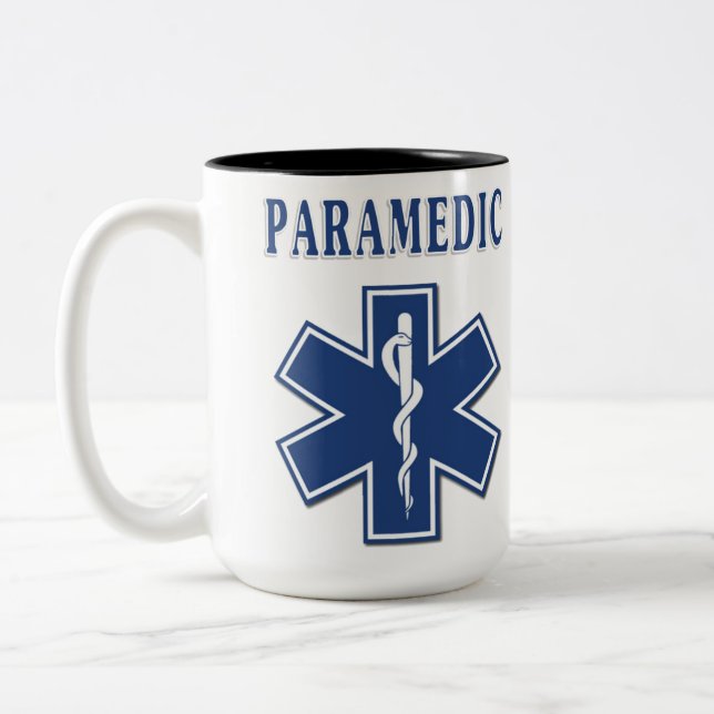 Caneca De Café Em Dois Tons Estrela do paramédico da vida (Esquerda)