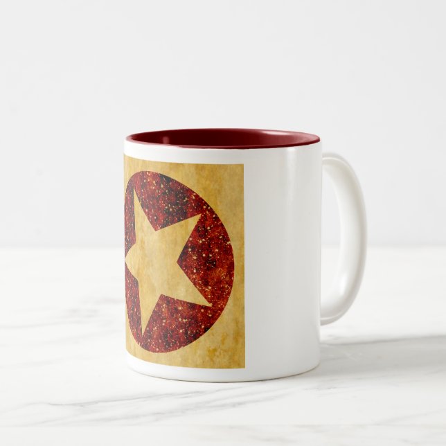 Caneca De Café Em Dois Tons Estrela Dourada (Frente Esquerda)