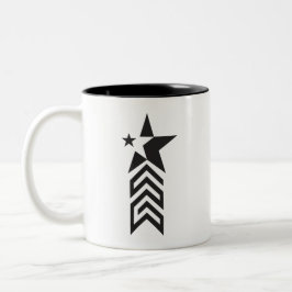 Caneca De Café Em Dois Tons Estrela Geométrica Preta Ousada
