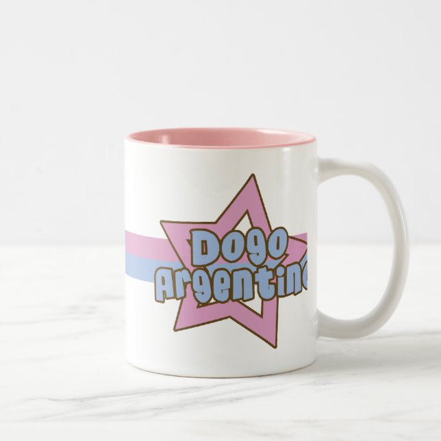 Caneca De Café Em Dois Tons Estrela retro Dogo Argentino (Direita)