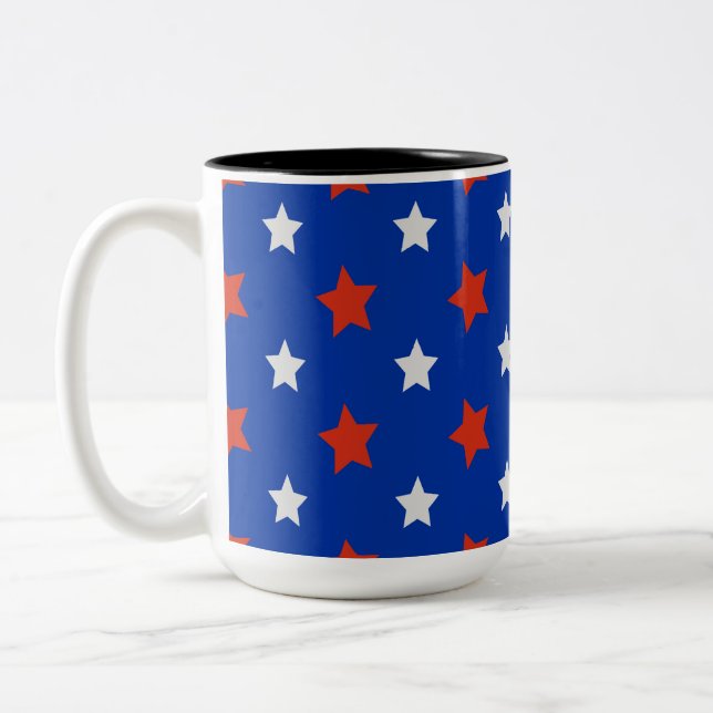 Caneca De Café Em Dois Tons Estrelas Americanas (Esquerda)