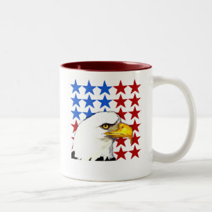 Caneca De Café Em Dois Tons Estrelas americanas da águia americana