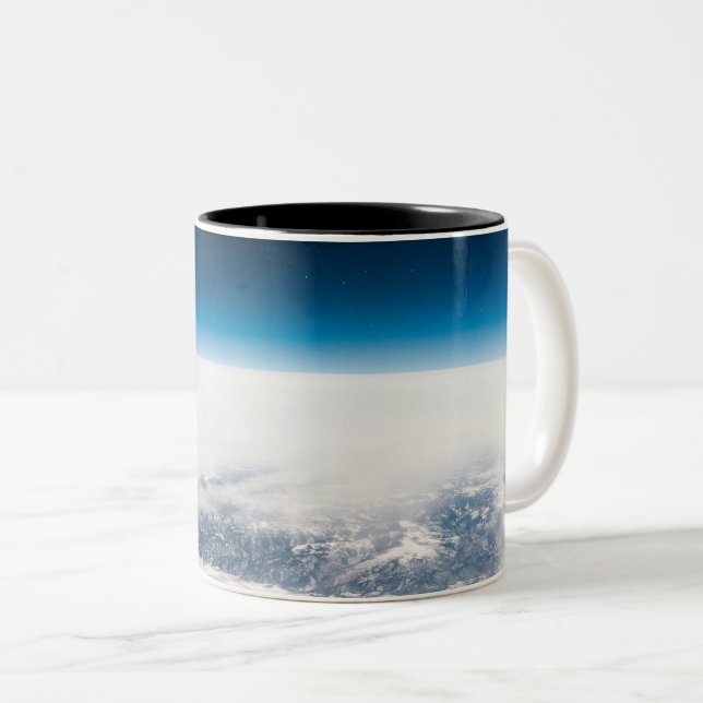 Caneca De Café Em Dois Tons Estrelas Coloridas (Frente Esquerda)