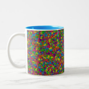 Caneca De Café Em Dois Tons Estrelas de metal coloridas - Mug de café