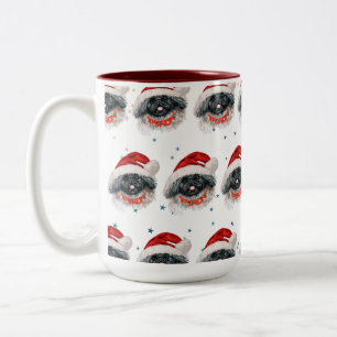 Caneca De Café Em Dois Tons Estrelas de Natal da Raça Canina Pekingese