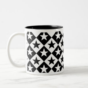 Caneca De Café Em Dois Tons Estrelas & diamantes