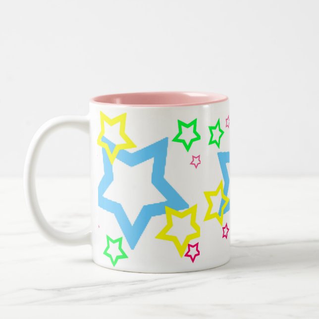 Caneca De Café Em Dois Tons estrelas, estrelas, estrelas (Esquerda)