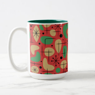 Caneca De Café Em Dois Tons Estrelas Explosivas de Natal Modernas de Meados do