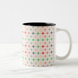 Caneca De Café Em Dois Tons Estrelas Modernas do Século médio