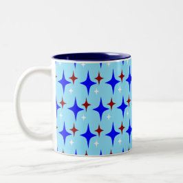 Caneca De Café Em Dois Tons Estrelas Retro